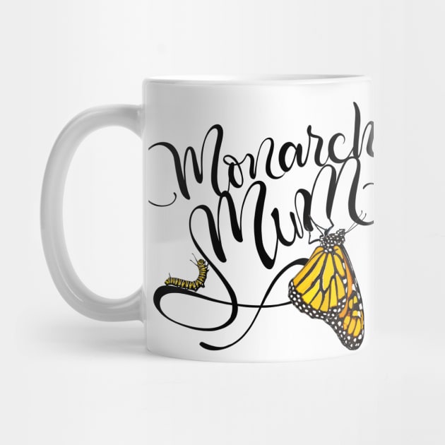 Monarch Mum Handlettering with Butterfly and Caterpillar Illustrations by CarleahUnique